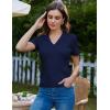 imageGRACE KARIN Womens 2025 Summer Short Sleeve Sweater V Neck Knitted Polo Shirt Lightweight Collared Pullover Sweater