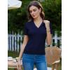 imageGRACE KARIN Womens 2025 Summer Short Sleeve Sweater V Neck Knitted Polo Shirt Lightweight Collared Pullover Sweater