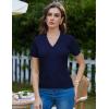 imageGRACE KARIN Womens 2025 Summer Short Sleeve Sweater V Neck Knitted Polo Shirt Lightweight Collared Pullover Sweater