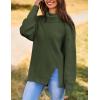 imageGRACE KARIN Womens Oversized Turtleneck Sweaters 2024 Fall Tunic Sweater Casual Loose Knit Pullover Sweater Jumper Top XXL Green