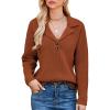 imageGRACE KARIN Fall Sweaters for Women 2024 Knitted V Neck Collared Sweaters Long Sleeve Winter Dressy Casual Sweaters