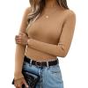 imageGRACE KARIN Merino Wool Sweaters for Women Mock Neck Base Layer Long Sleeve Soft Fitted Pullover SweaterCaramel