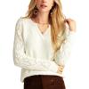 imageGRACE KARIN V Neck Sweater for Women Crochet Pullover Sweater Tops Cable Knit Sleeve Sweaters Spring Summer Fashion 2025