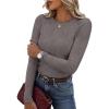 imageGRACE KARIN Womens 100 Merino Wool Base Layer Sweater Fall Knit Long Sleeve Pullover Top Casual Soft Slim Fit ShirtCoffee