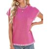 imageGRACE KARIN Womens Cap Sleeve Sweater Vest Crewneck Knit Casual Sweater Trendy 2025 Y2K Summer Shirt TopsRose Red