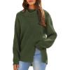 imageGRACE KARIN Womens Oversized Turtleneck Sweaters 2024 Fall Tunic Sweater Casual Loose Knit Pullover Sweater Jumper Top XXL Green