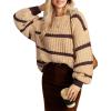 imageWinter Chunky Long Sleeve Pullover Sweaters for Women Slouchy Knit Tops Loose Maternity Sweaters Khaki XL
