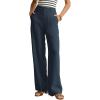 image:imageGRACE KARIN Linen Pants for Women Wide Leg Pants 2026 Comfy Casual Pants with PocketsNavy Blue
