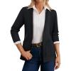 image:imageGRACE KARIN Women 34 Sleeve Sweater Blazer Lightweight Open Front Cardigan Knit Jackets Business Casual with PocketsBlack