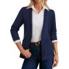 image:imageGRACE KARIN Women 34 Sleeve Sweater Blazer Lightweight Open Front Cardigan Knit Jackets Business Casual with PocketsNavy Blue