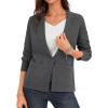 image:imageGRACE KARIN Women Sweater Blazer Business Casual 2026 Knit Suit Jackets Long Sleeve Lightweight Cardigan Work OfficeDark Gray