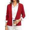 image:imageGRACE KARIN Women Sweater Blazer Business Casual 2026 Knit Suit Jackets Long Sleeve Lightweight Cardigan Work OfficeRed
