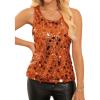 image:imageGRACE KARIN Womens Sequin Top Sleeveless Sparkly Dressy Tank Tops Vest Glitter Cocktail Party Shiny Club NightOrange
