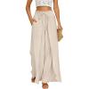 image:imageGRACE KARIN Womens Wide Leg Summer Pants Flowy Side Split Palazzo Beach Pants Boho Drawstring High Waisted TrousersApricot
