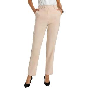 image:imageGRACE KARIN Dress Pants Women High Waisted Wrinkle Free Work Trousers Slacks with Pockets Office Business Casual OutfitsApricot