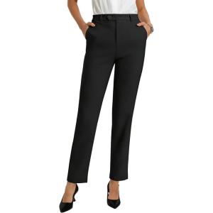 image:imageGRACE KARIN Dress Pants Women High Waisted Wrinkle Free Work Trousers Slacks with Pockets Office Business Casual OutfitsBlack