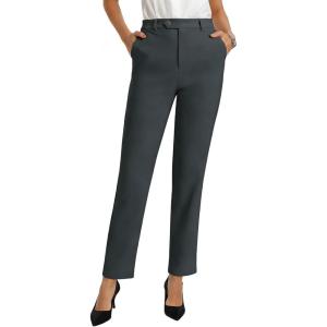 image:imageGRACE KARIN Dress Pants Women High Waisted Wrinkle Free Work Trousers Slacks with Pockets Office Business Casual OutfitsDark Grey