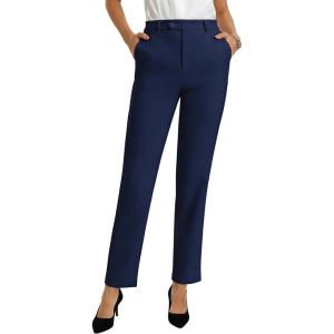 image:imageGRACE KARIN Dress Pants Women High Waisted Wrinkle Free Work Trousers Slacks with Pockets Office Business Casual OutfitsNavy Blue