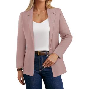 image:imageGRACE KARIN Sweater Blazers for Women Business Casual Long Sleeve Open Front Work Office Cardigan Suit Jackets with PocketsPink