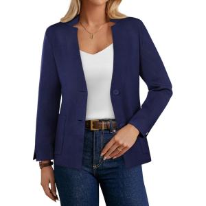 image:imageGRACE KARIN Women Sweater Blazer Business Casual Knit Cardigan Long Sleeve Suit Jackets Work Blazers with PocketsNavy Blue