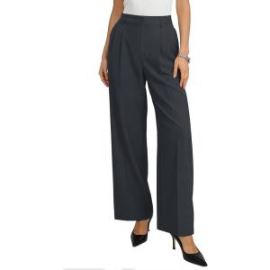 image:imageGRACE KARIN Work Pants Women Wide Leg High Waisted Wrinkle Free Trousers Slacks with Pockets Business Casual OutfitsDark Grey