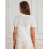 image:imageWomens 2026 Cropped Cardigan Short Sleeve Lightweight Crochet Shrug HollowedOut Knit Sweater TopsWhite