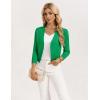 image:imageGRACE KARIN Womens 34 Sleeve Cropped Cardigan Sweater Lightweight Open Front Dressy Causal Shrug Spring FashionGreen