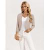image:imageGRACE KARIN Womens 34 Sleeve Cropped Cardigan Sweater Lightweight Open Front Dressy Causal Shrug Spring FashionLight Camel