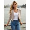 image:imageGRACE KARIN Womens 34 Sleeve Cropped Cardigan Sweater Lightweight Open Front Dressy Causal Shrug Spring FashionLight Camel