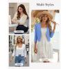 image:imageGRACE KARIN Womens 34 Sleeve Cropped Cardigan Sweater Lightweight Open Front Dressy Causal Shrug Spring FashionLight Camel