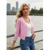 image:imageGRACE KARIN Womens 34 Sleeve Cropped Cardigan Sweater Lightweight Open Front Dressy Causal Shrug Spring FashionLight Pink