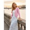 image:imageGRACE KARIN Womens 34 Sleeve Cropped Cardigan Sweater Lightweight Open Front Dressy Causal Shrug Spring FashionLight Pink