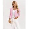 image:imageGRACE KARIN Womens 34 Sleeve Cropped Cardigan Sweater Lightweight Open Front Dressy Causal Shrug Spring FashionLight Pink