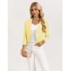 image:imageGRACE KARIN Womens 34 Sleeve Cropped Cardigan Sweater Lightweight Open Front Dressy Causal Shrug Spring FashionYellow