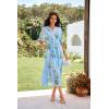 image:imageGRACE KARIN Womens Summer Floral Maxi Dress 2026 Casual Ruffle Short Sleeve Boho Dress A Line Flowy Dresses with PocketsBlue Yellow Flower