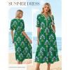 image:imageGRACE KARIN Womens Summer Floral Maxi Dress 2026 Casual Ruffle Short Sleeve Boho Dress A Line Flowy Dresses with PocketsGreen Blue Flower