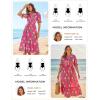 image:imageGRACE KARIN Womens Summer Floral Maxi Dress 2026 Casual Ruffle Short Sleeve Boho Dress A Line Flowy Dresses with PocketsPink Yellow Flower
