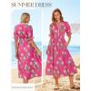 image:imageGRACE KARIN Womens Summer Floral Maxi Dress 2026 Casual Ruffle Short Sleeve Boho Dress A Line Flowy Dresses with PocketsPink Yellow Flower