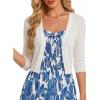 image:imageGRACE KARIN Womens 34 Sleeve Cropped Cardigan Sweater Lightweight Open Front Dressy Causal Shrug Spring FashionOffwhite