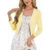 image:imageGRACE KARIN Womens 34 Sleeve Cropped Cardigan Sweater Lightweight Open Front Dressy Causal Shrug Spring FashionYellow