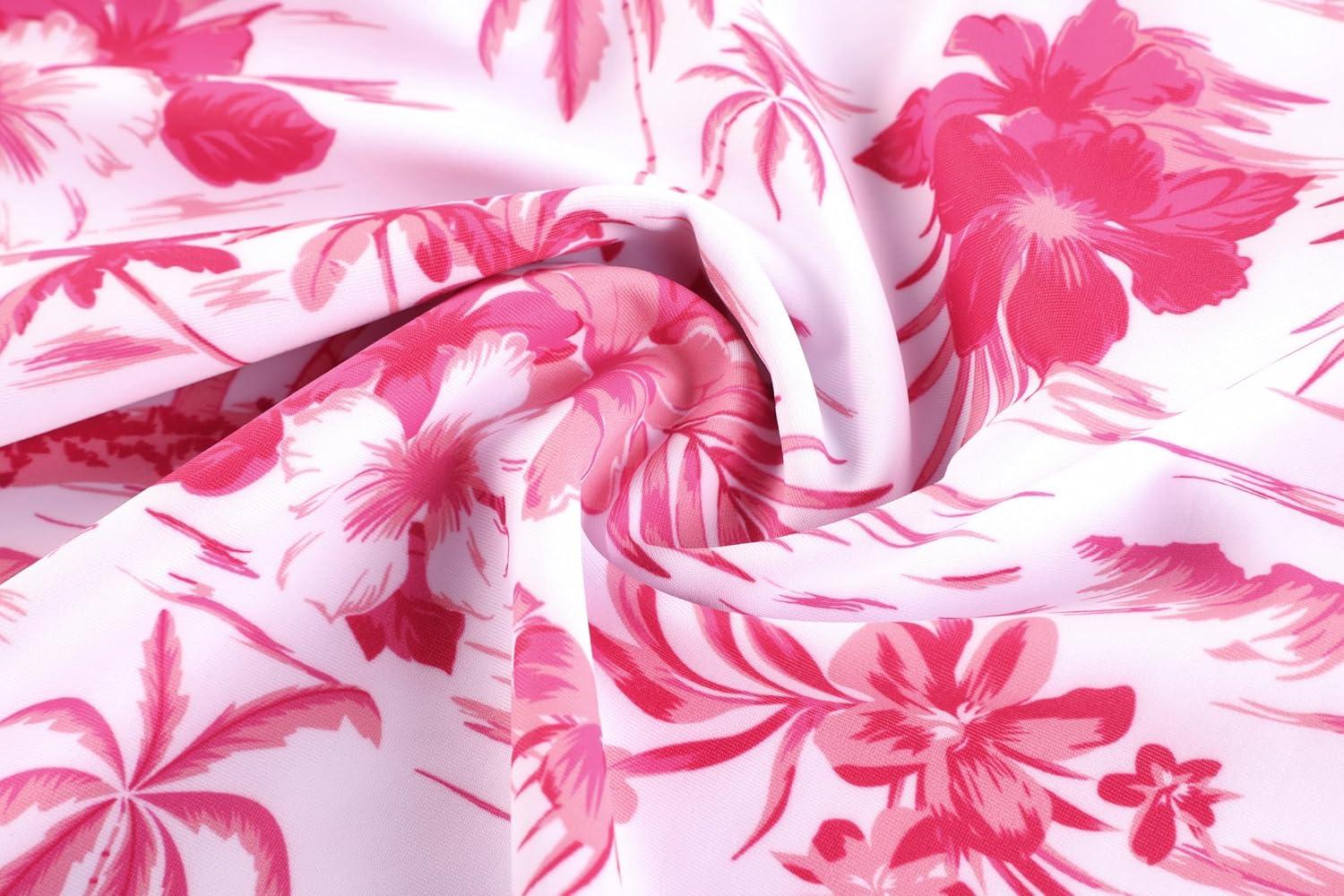 image:imageGRACE KARIN Girls Tankini Swimsuit Swimwear Teen Cute Ruffle Bathing Suit Kids 2 Piece Shirred Bikini Set with Padded 816Hot Pink Floral