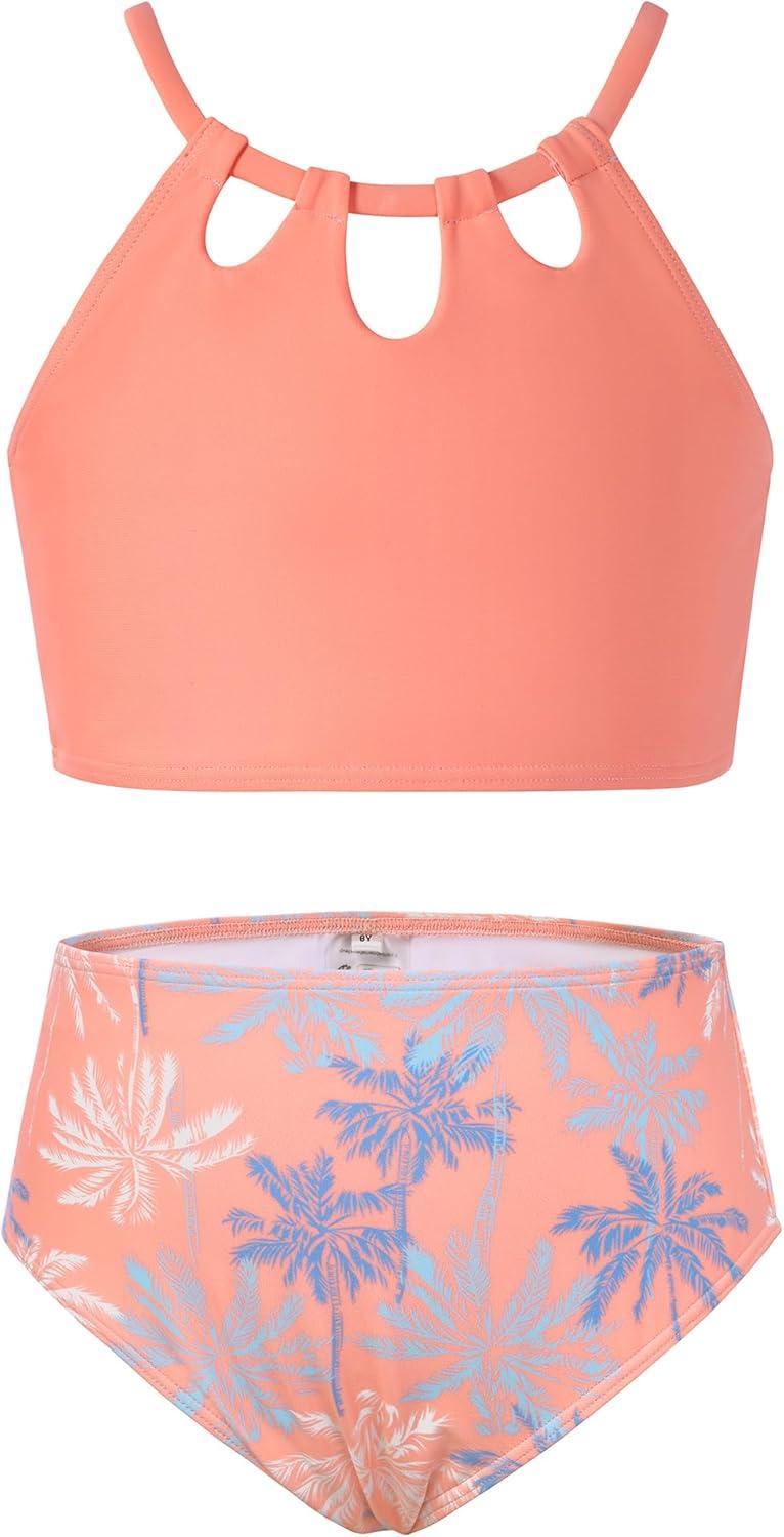 image:imageGRACE KARIN Teen Girls Swimsuits Two Piece Bikini Sets Bathing Suit Girl Swimwear Size 614Orange Pink
