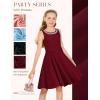 image:imageGRACE KARIN Black Girls Summer Dress Kids Formal Party Dresses Sleeveless Midi Wedding Guest Dress Size 714 YearsDark Red