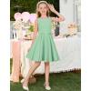 image:imageGRACE KARIN Black Girls Summer Dress Kids Formal Party Dresses Sleeveless Midi Wedding Guest Dress Size 714 YearsLight Olive Green
