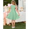 image:imageGRACE KARIN Black Girls Summer Dress Kids Formal Party Dresses Sleeveless Midi Wedding Guest Dress Size 714 YearsLight Olive Green