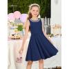 image:imageGRACE KARIN Black Girls Summer Dress Kids Formal Party Dresses Sleeveless Midi Wedding Guest Dress Size 714 YearsNavy