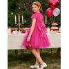 image:imageGRACE KARIN Flower Girl Dress with Big BowKids Lace Tulle Princess GownWedding Formal Birthday Party Pageant 510YHot Fuchsia