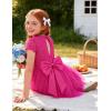 image:imageGRACE KARIN Flower Girl Dress with Big BowKids Lace Tulle Princess GownWedding Formal Birthday Party Pageant 510YHot Fuchsia