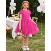 image:imageGRACE KARIN Flower Girl Dress with Big BowKids Lace Tulle Princess GownWedding Formal Birthday Party Pageant 510YHot Fuchsia