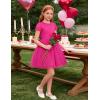 image:imageGRACE KARIN Flower Girl Dress with Big BowKids Lace Tulle Princess GownWedding Formal Birthday Party Pageant 510YHot Fuchsia